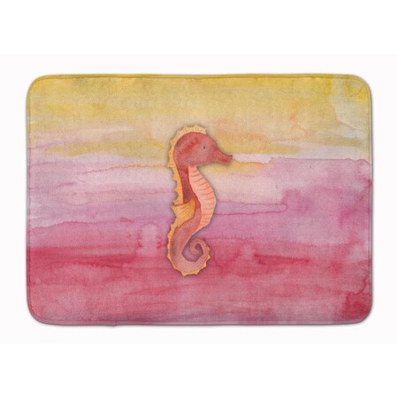 Carolines Treasures Seahorse Watercolor Machine Washable Memory Foam Mat BB7425RUG